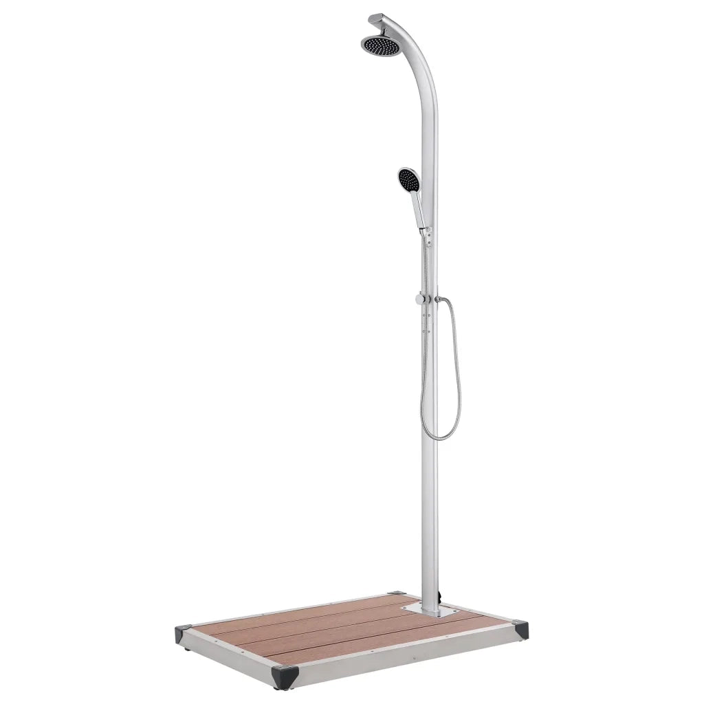 Doccia da Giardino con Base Marrone 220 cm in Alluminio cod mxl 53841