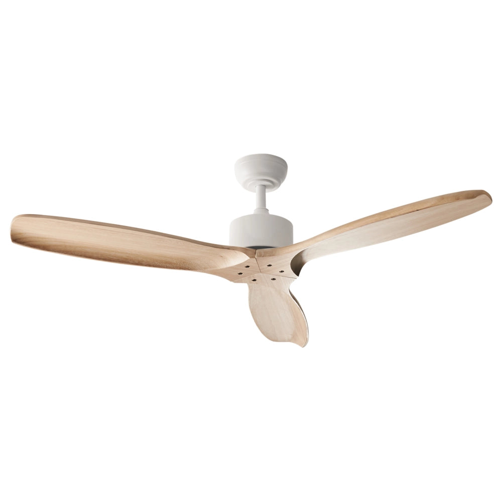 Ventilatore da soffitto in legno massiccio marrone chiaro Telecomando 5 opzioni di velocità Soggiorno rustico tradizionale Camera da letto
