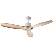 Ventilatore da soffitto in legno massiccio marrone chiaro Telecomando 5 opzioni di velocità Soggiorno rustico tradizionale Camera da letto