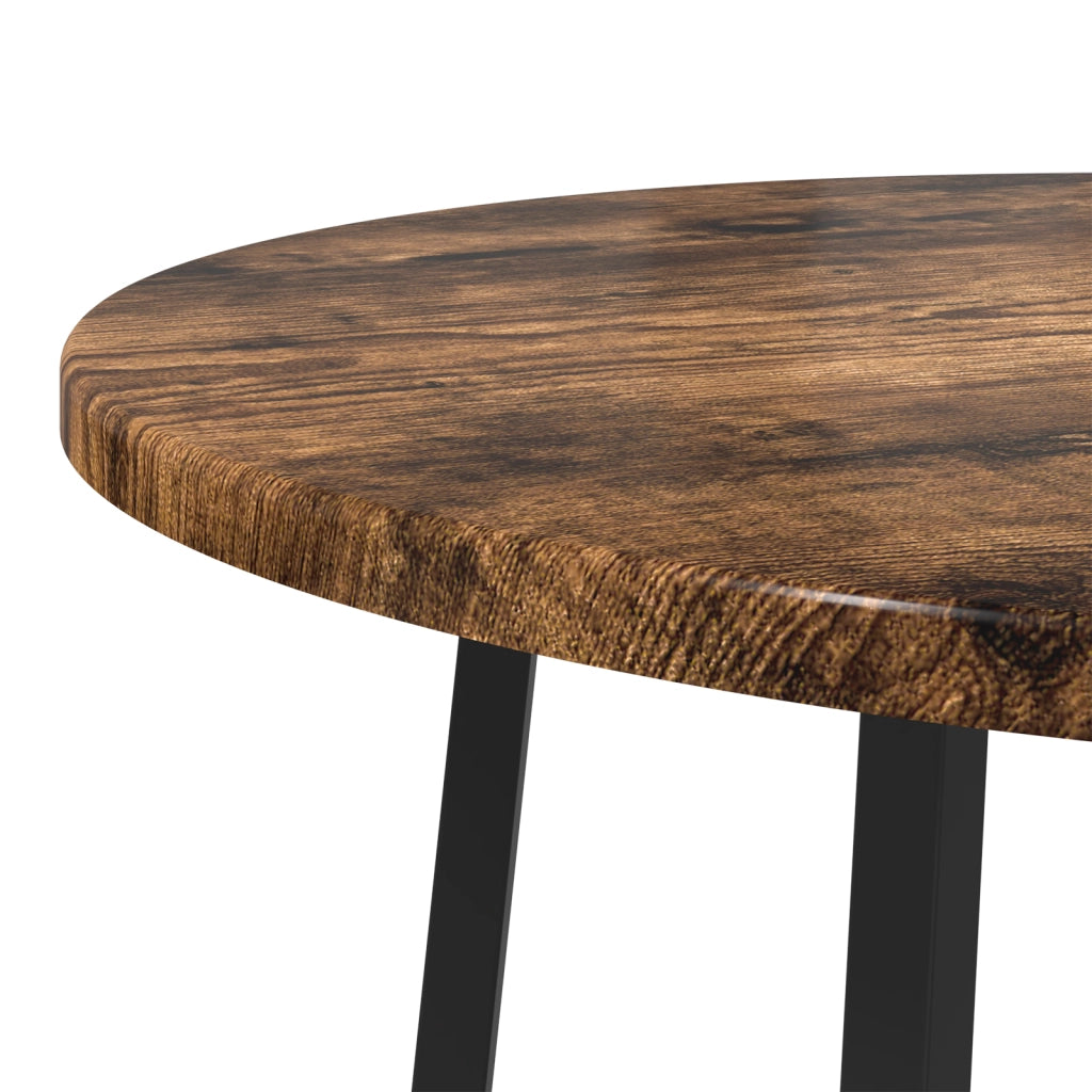 Set di 2 tavolini in legno ingegnerizzato in rovere fumÃ© e metallo