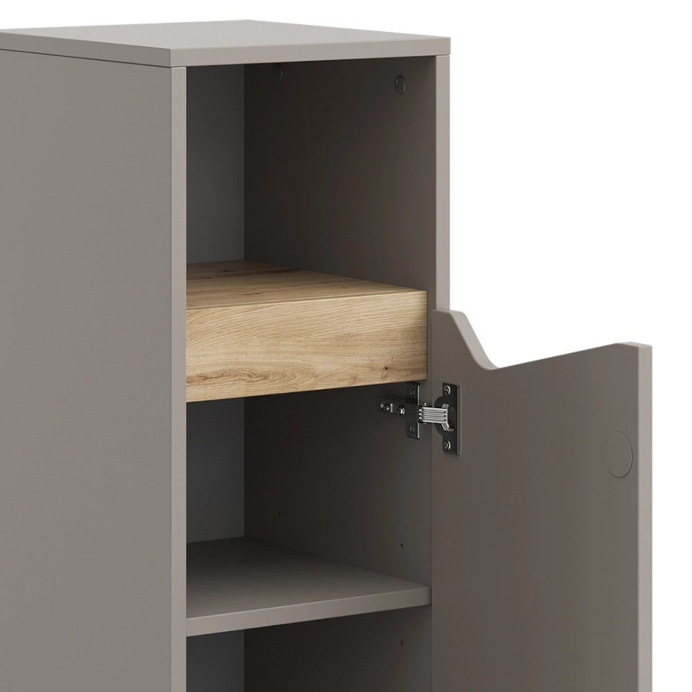 Vicco Mobiletto bagno Grigio 30 x 74.5 cm con porta e vano aperto