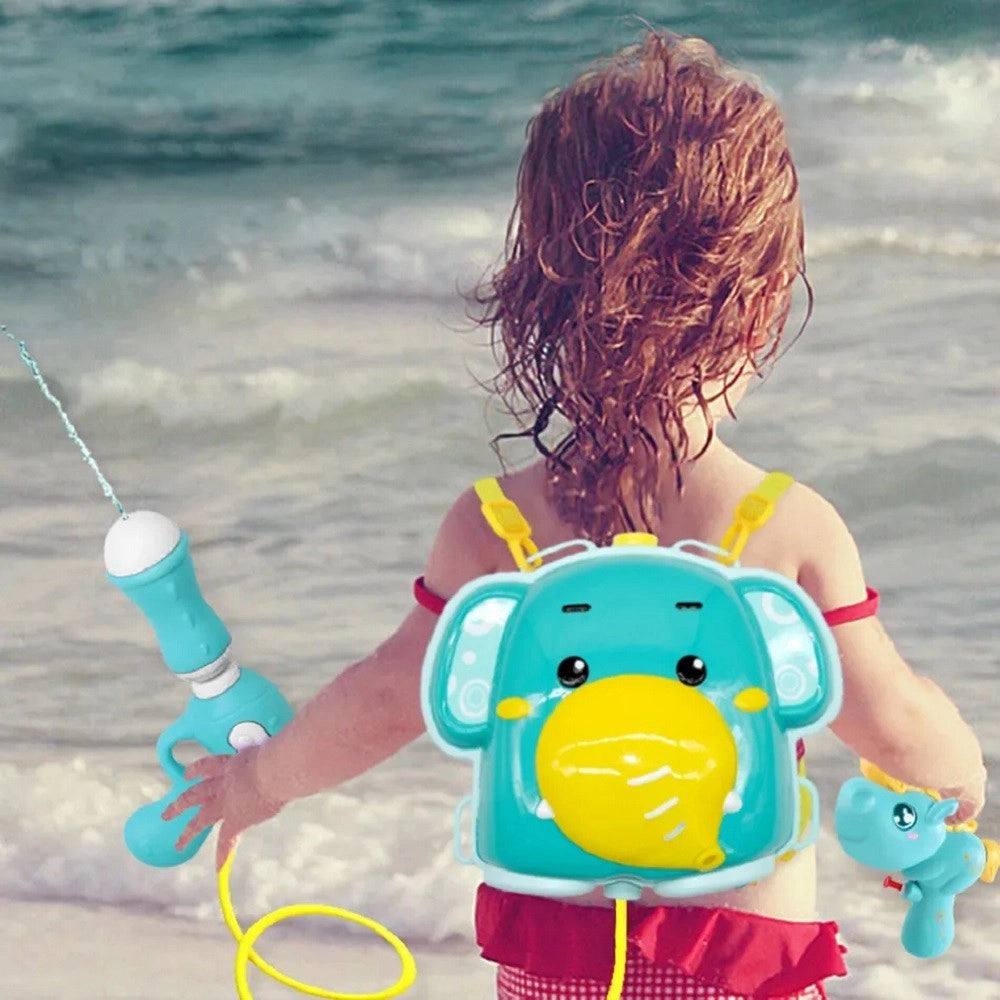 Trade Shop - Zaino Con Pistola Ad Acqua Elefante Per Estate Piscina Spiaggia Giochi Bambini -
