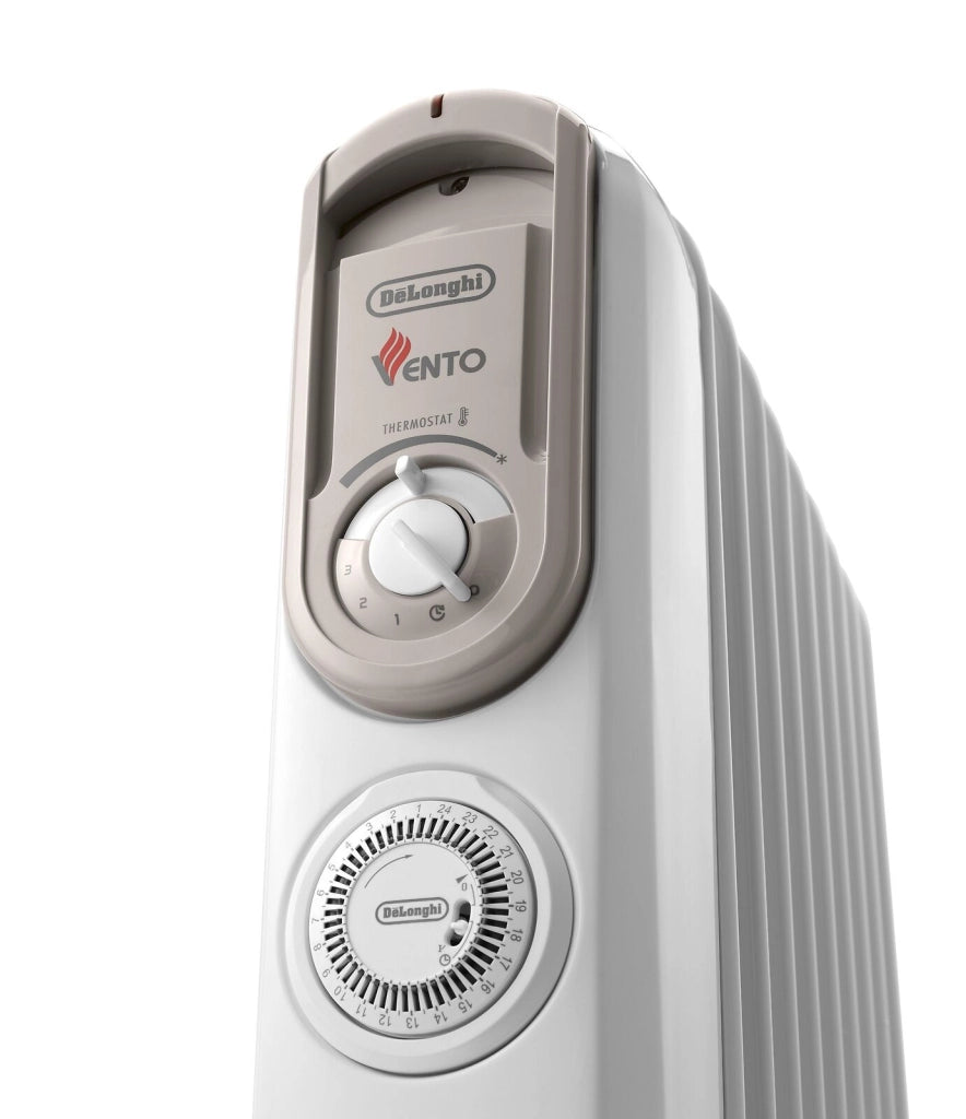 De'Longhi V550918T.WB Serie Vento Radiatore ad Olio 9 Elementi 1800W Timer Antigelo per ambienti fino a 54 m² colore Bianco