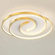 Trade Shop - Plafoniera Led 45w Cerchio Spirale Vortice Oro Lampadario Soffitto Luce 4000k 70630 -