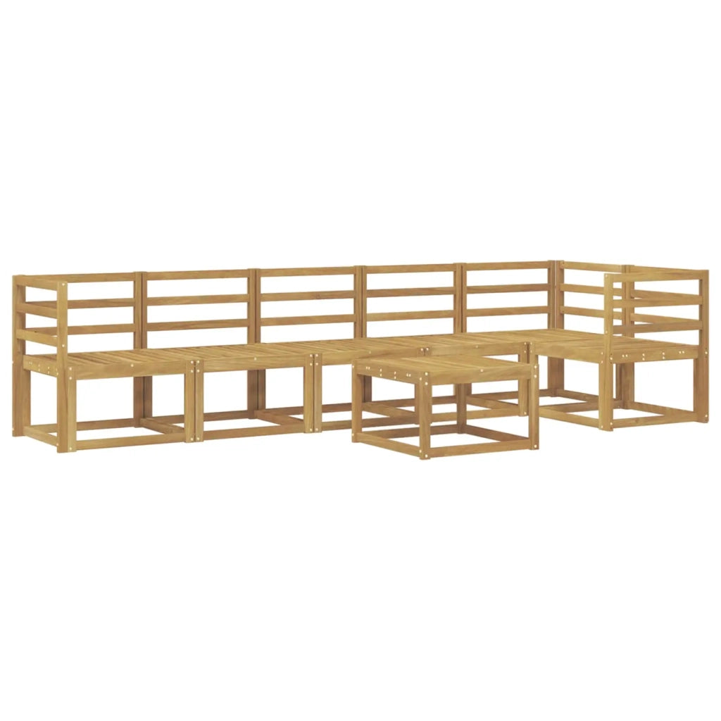 Set di divani da esterno 7 pcs Bianco Legno di Acacia Massello 3387718