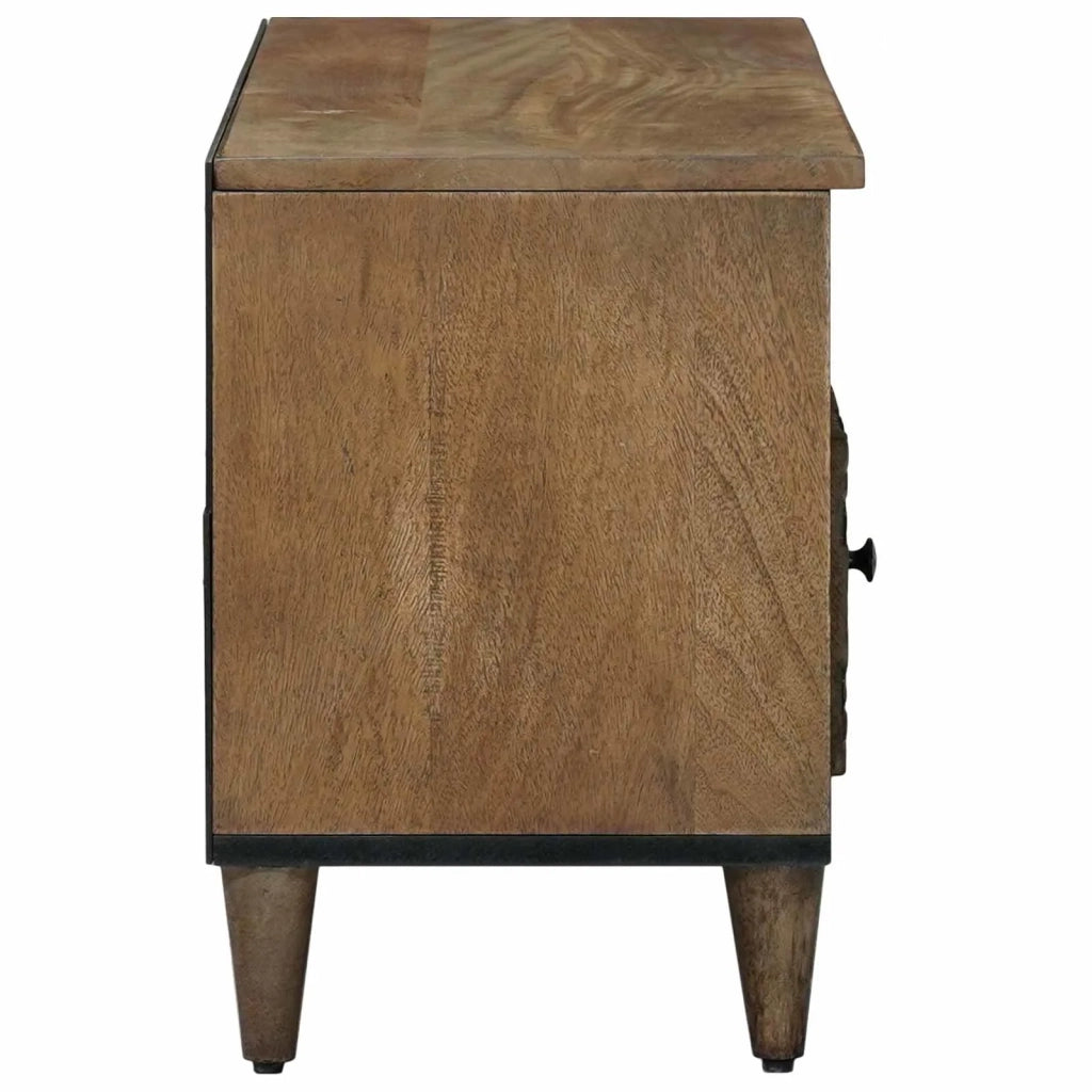 Mobile TV Marrone 100 x 33,5 x 46 cm Legno di mango massello 4018348
