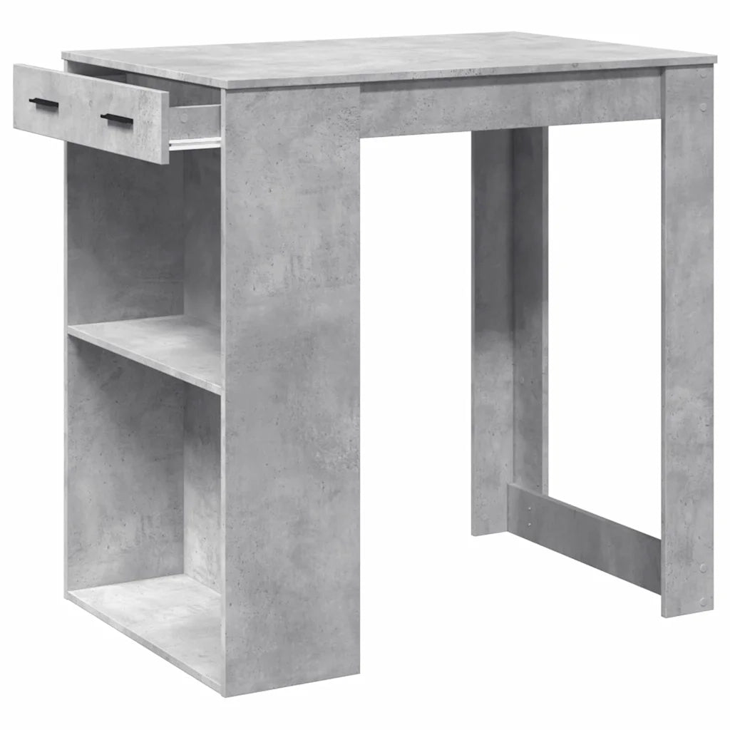 Tavolo da Bar Grigio Cemento 102x70x103,5 cm in Truciolato
