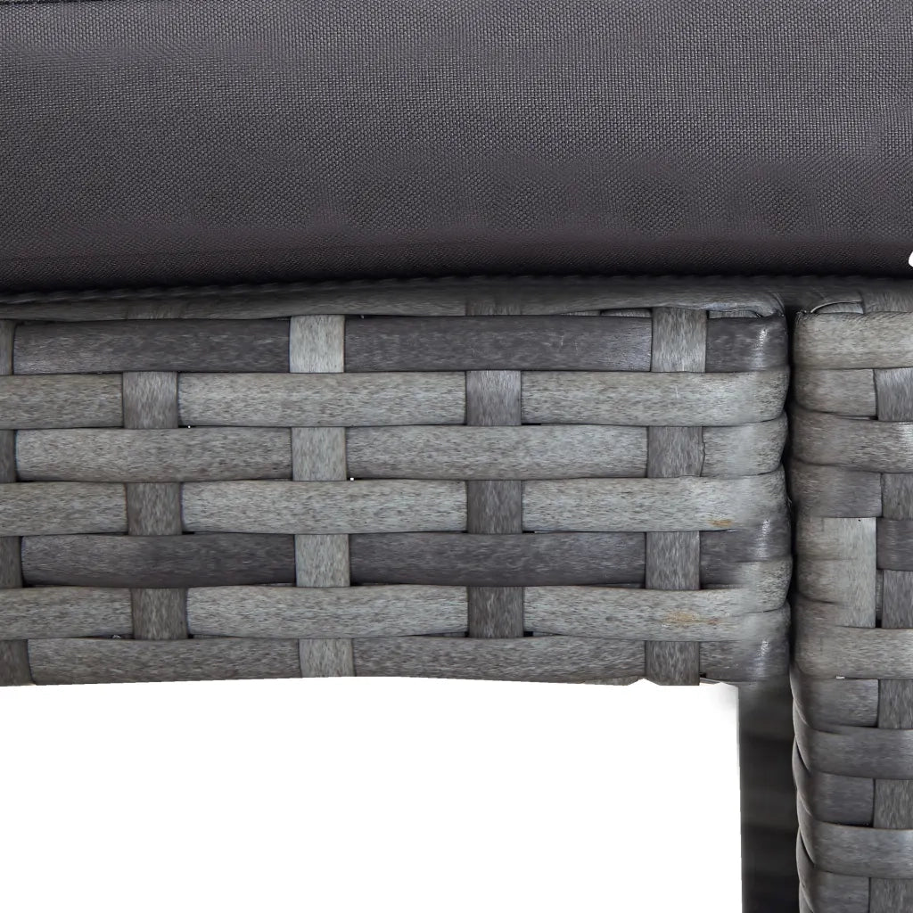 Set da Bar da Giardino 7 pz con Cuscini in Polyrattan Grigio 49561