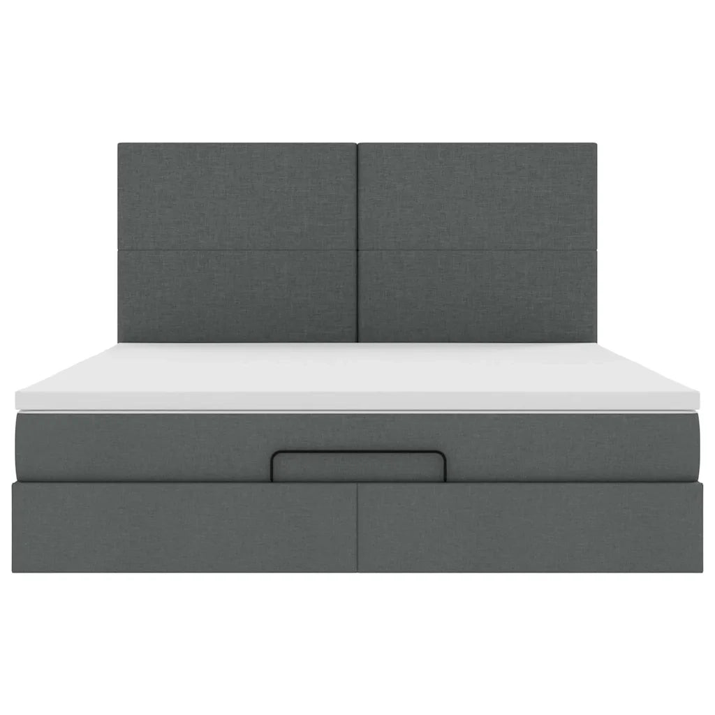 Struttura Letto Pouf con Materasso 180x200 cm in Tessuto 3313942