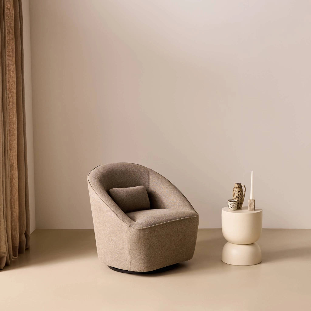 Poltrona girevole 360° con cuscino, grigio