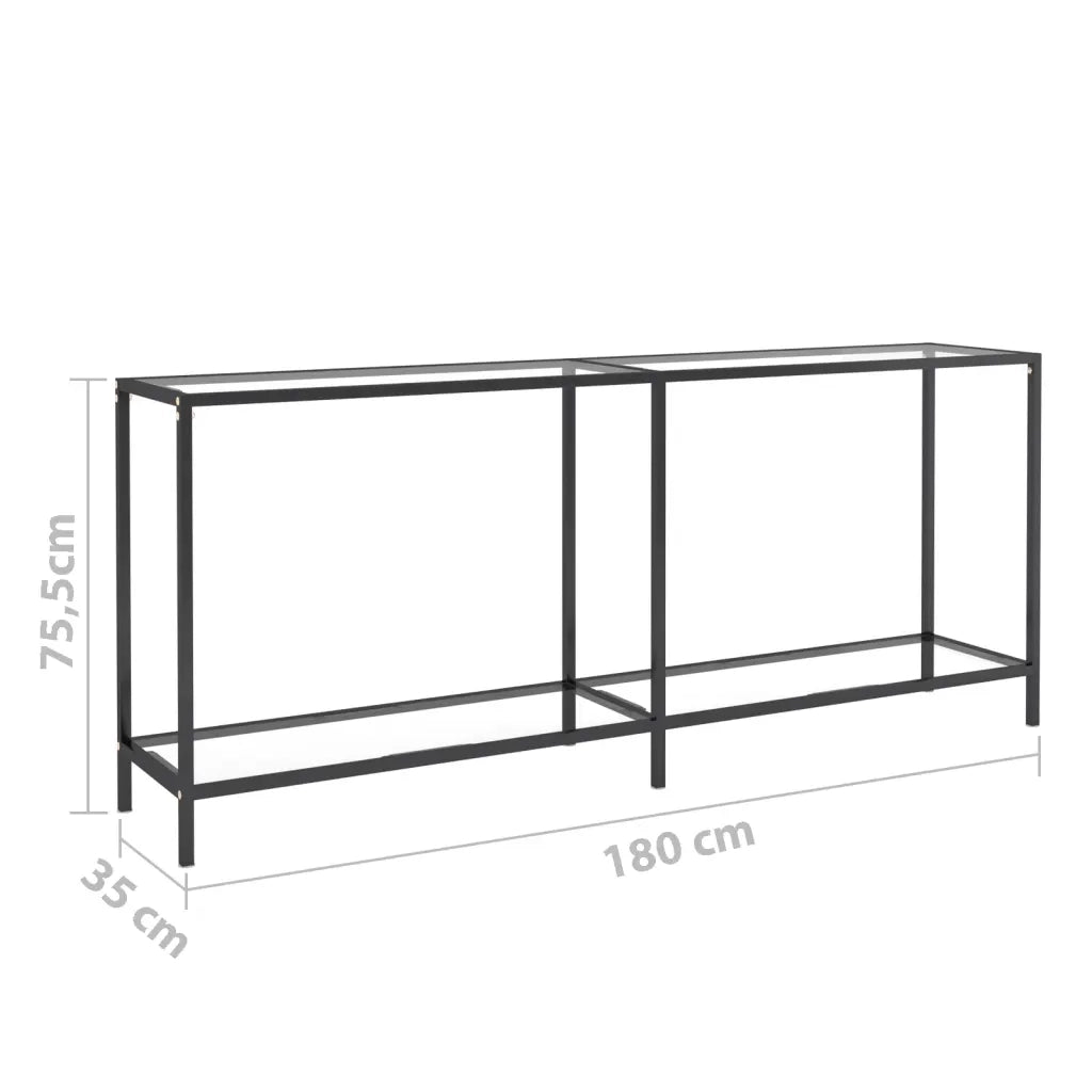 Tavolo Consolle Trasparente 180x35x75,5 cm in Vetro Temperato 331702