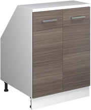 Mobile sottotetto Rion, Grigio nobile, 60 x 81.6 cm con 2 porte, carcassa 60 cm profondità, adatto per il salvaspazio sotto tetti spioventi