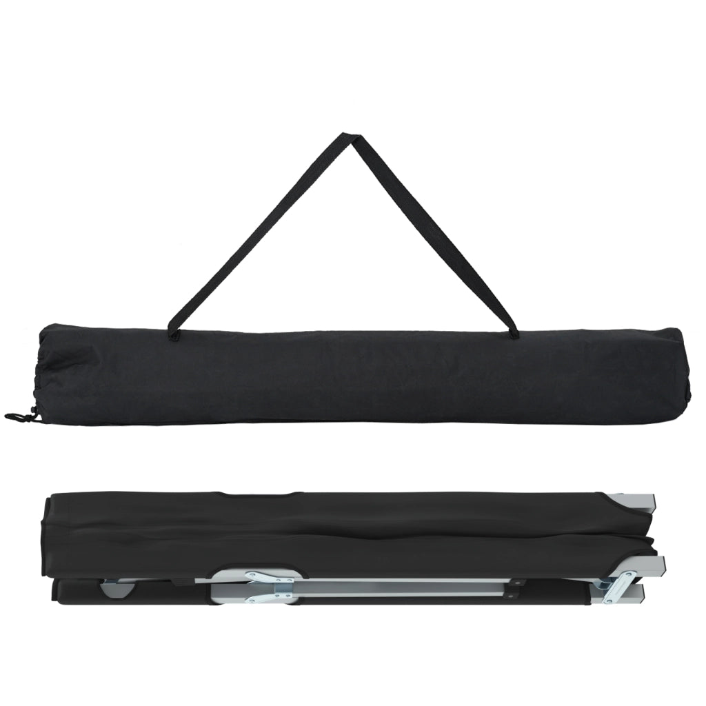 Letti da campeggio 2 pcs con borsa di trasporto Nero tessuto Oxford 600D