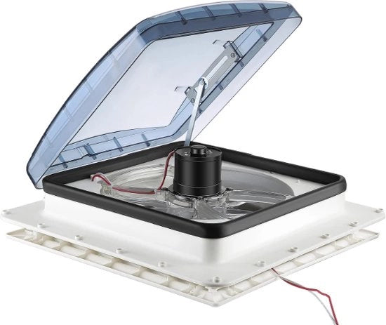 Ventilatore per Caravan - Luogo di riposo per Camper - Regolazione manuale - 3 Velocità - In e Uscita di aria - SENZA sensore di pioggia - 18W / 12V
