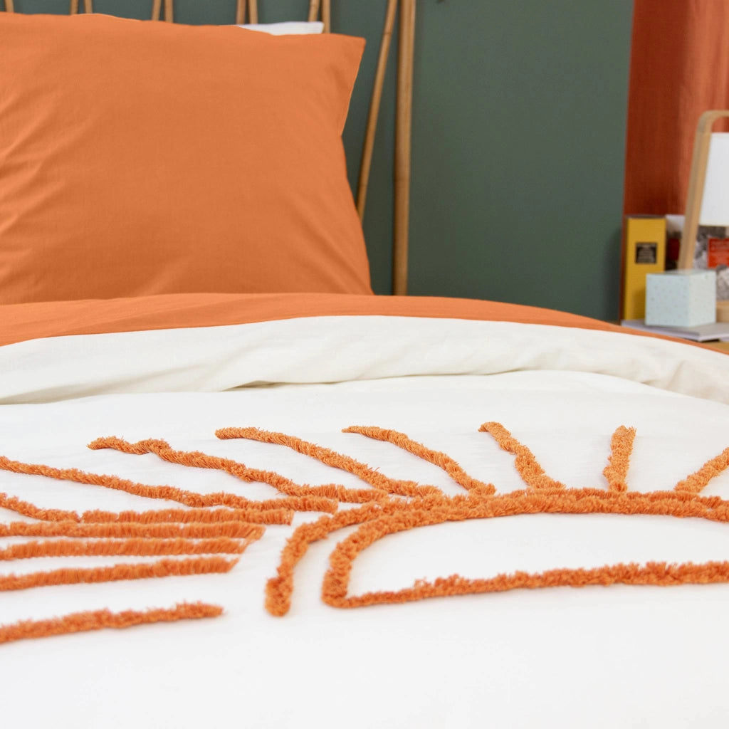 Set biancheria da letto in cotone reversibile stampato sole