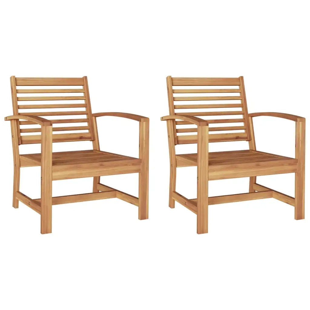 vidaXL Sedie da giardino 2 pcs Naturale 60 x 65 x 76.5 cm
