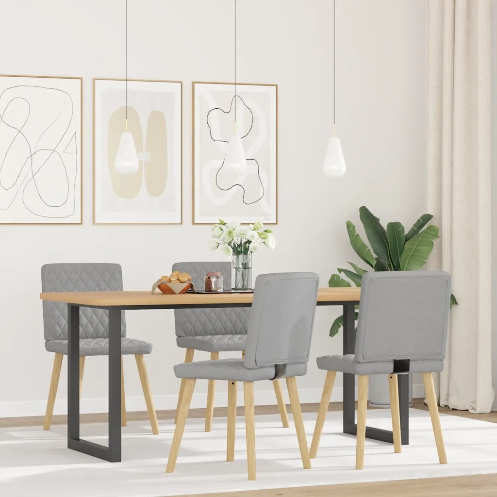 vidaXL Sedie da Pranzo 4 pz Grigio Nuvola in Tessuto