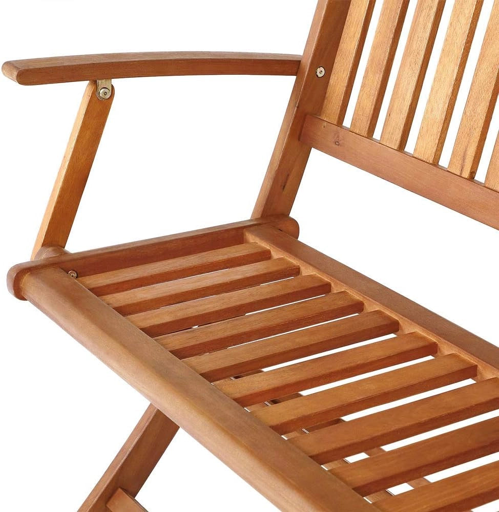CASARIA® Panchina Pieghevole da Giardino in Legno di Eucalipto Certificato FSC® Panca 2 Posti Terrazza Esterno