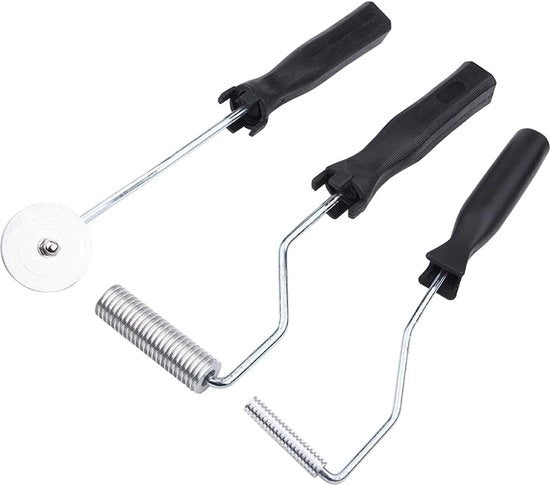 Kit di laminazione a rulli per tubi e vasca con 3 rulli a lamina di fibra di vetro e acciaio in alluminio con dente di sega