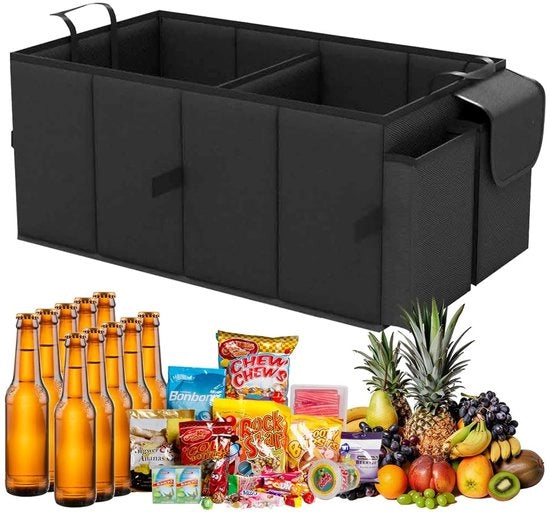 Organizzatore di bagagliaio pieghevole - 600D Oxford - Fondopiatto antiscivolo - Cinture regolabili - Diversi scomparti - Scatola robusta - Organizzatore auto