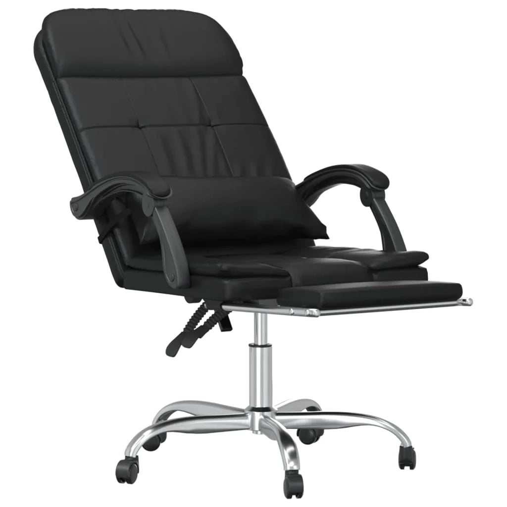 Poltrona massaggiante reclinabile per ufficio computer studio similpelle nera 02_0025417