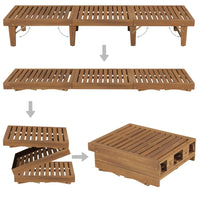 Lettino Prendisole Pieghevole in Legno Massello di Acacia cod mxl 8860