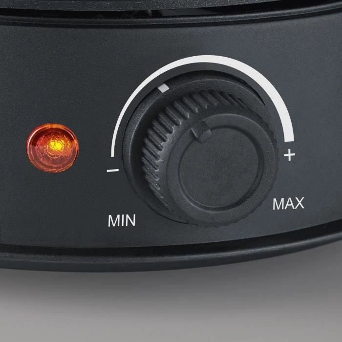 SEVERIN FO2473 Fonduta elettrica 8 persone con pentola in acciaio inox estraibile, Incluso: Paraspruzzi e 8 forchette