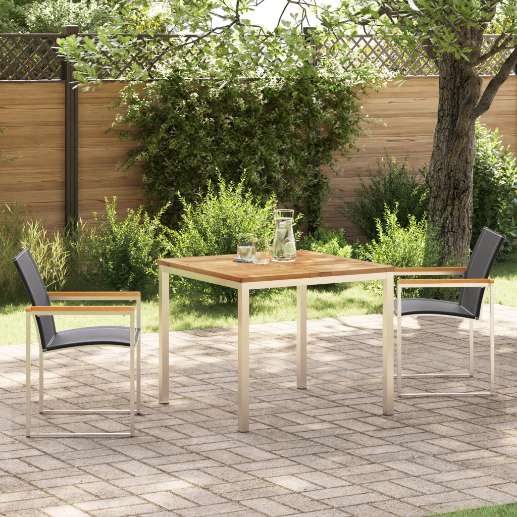 Set pranzo giardino  3 pezzi legno massello di acacia