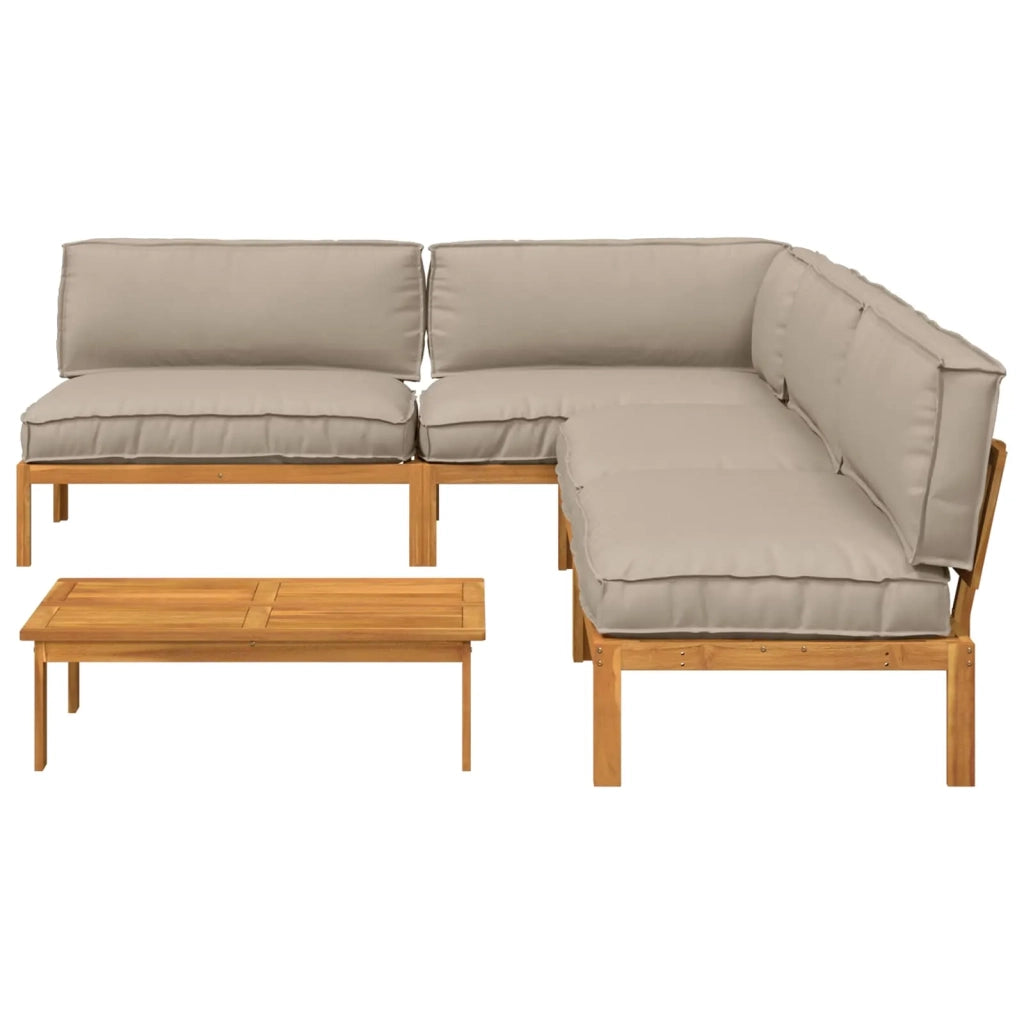 Set di divani con cuscino 5 pcs Talpa Legno di Acacia Massello 3418509