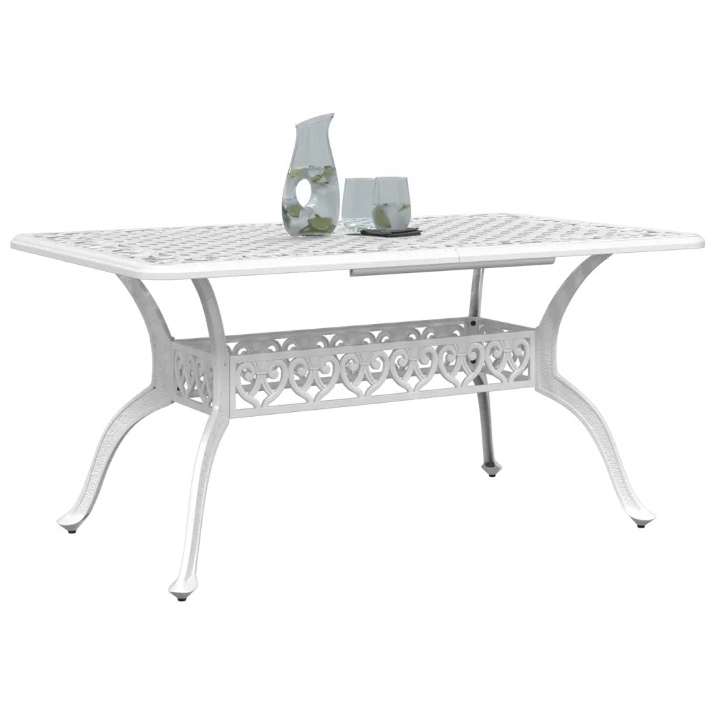 Tavolo da Giardino Bianco 150x90x72 cm in Alluminio Pressofuso 4002805