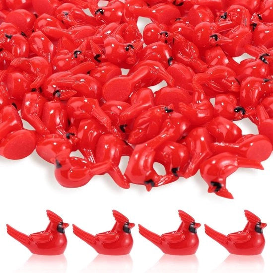 Miniature figure di cardinale - Set da 50 pezzi - Decorazione natalizia - Miniature per abitazione di bambole e decorazione natale, attività di ricamo con animali