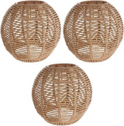 Lampenkap Angoily in stile Retro Rotan - Copertura Lampada a Sospensione - Lampadario Vintage - Lampada da Cucina Lampada da Sala - 14 x 15 cm
