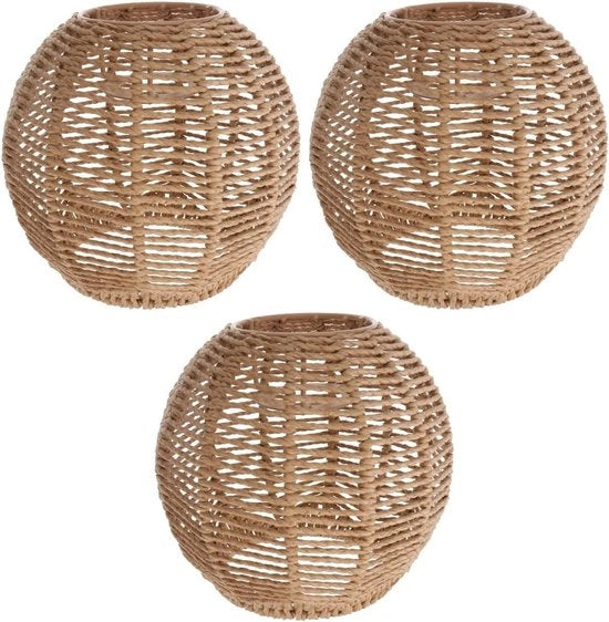 Lampenkap Angoily in stile Retro Rotan - Copertura Lampada a Sospensione - Lampadario Vintage - Lampada da Cucina Lampada da Sala - 14 x 15 cm