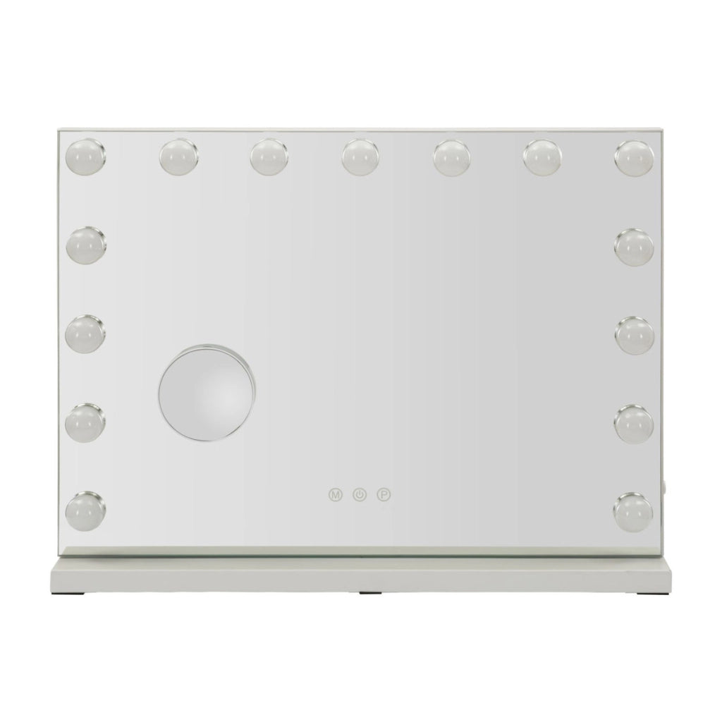 Specchio da Tavolo VKH1055, Bianco, Vetro, 55x14x43 cm
