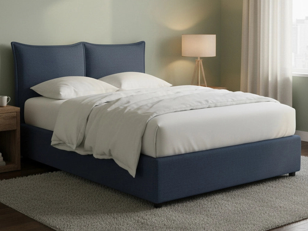 Wetherby, Letto Matrimoniale Sfoderabile Made in Italy, blu