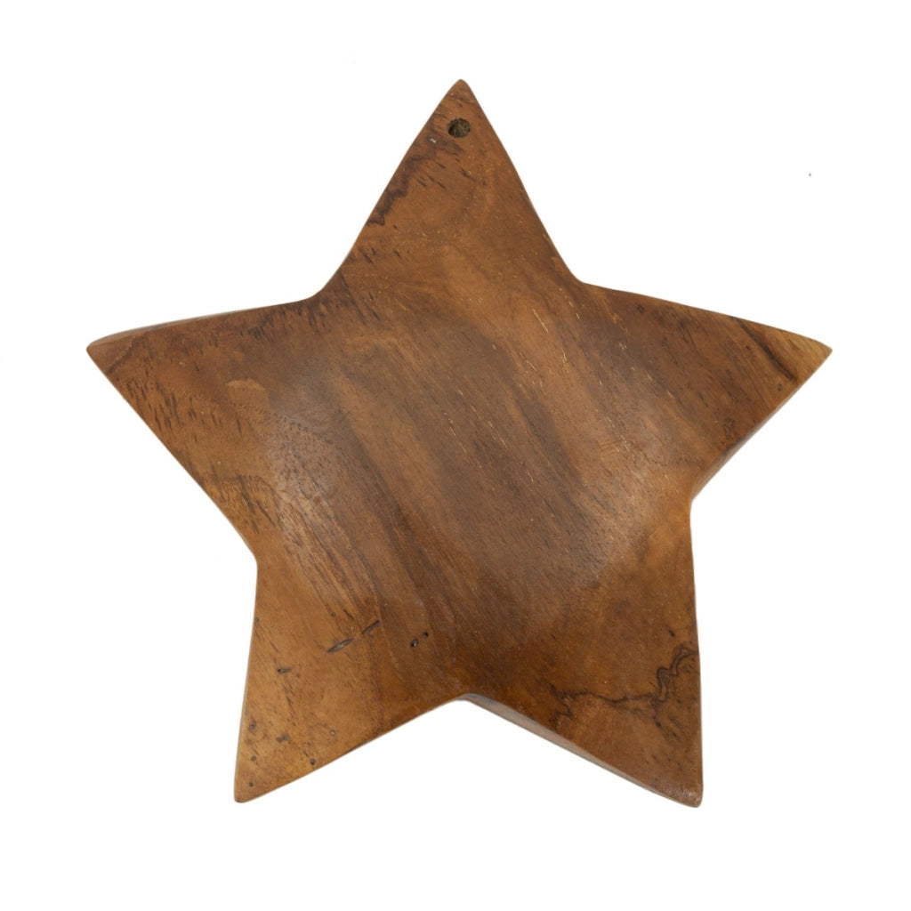 Scultura Star 1, Marrone, Legno, 19x5x19 cm
