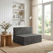 Divano Letto Pieghevole Grigio Scuro 100 x 80 x 60 cm Tessuto