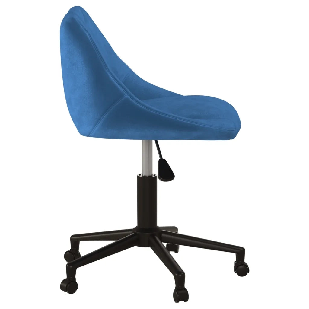 Sedia Girevole da Ufficio Blu in Velluto 335488