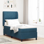 letto a box con materasso  Blu scuro 80x200 cm Velluto