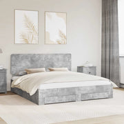 Struttura del letto con testiera Grigio cemento 200 x 200 cm