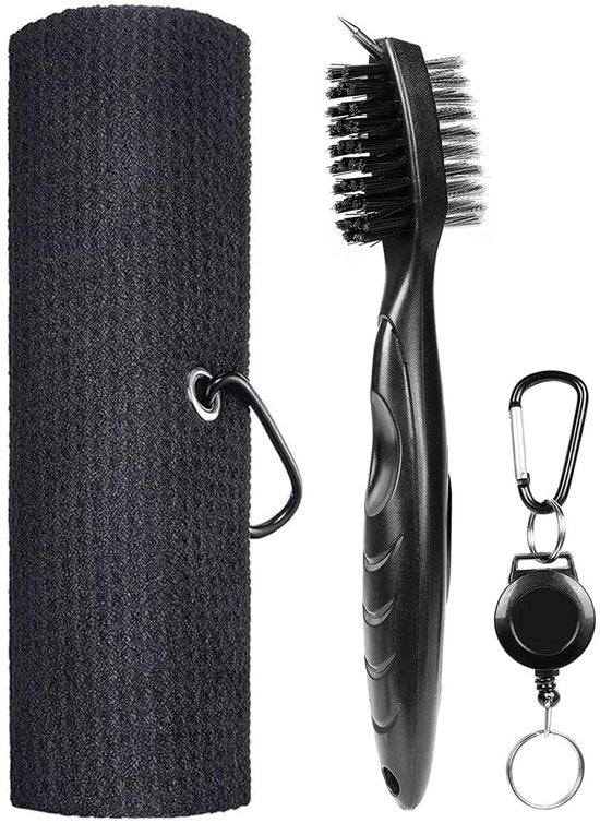 Accessori per club da golf - Penna per pulire club da golf a doppia faccia - Accessori di pulizia per club da golf - Penna per pulire con microfibra - Inclusa carabiner - Peso leggero e confortevole - Pulitore per club da golf