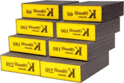 Set di spugne per abrasione 8 pezzi - Spugne abrasive 60/100/180/220 graffiante - Spugne abrasive per uso umido e secco - Blocchi abrasivi - Macchine per abrasione manuale - Blocchi di sabbia - Carta vetrata per legno e metallo - Lavorazione superficiale