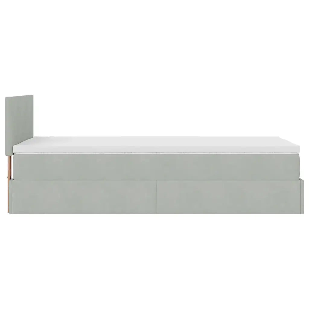 Struttura Letto Pouf con Materasso 90x200 cm in Velluto 3311675