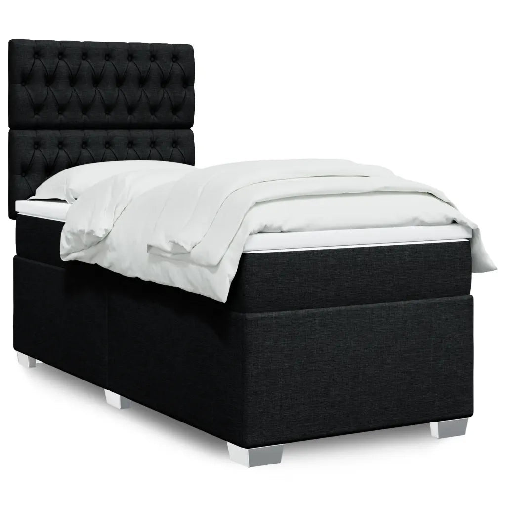 Giroletto a Molle con Materasso Nero 80x200 cm inTessuto 3292624