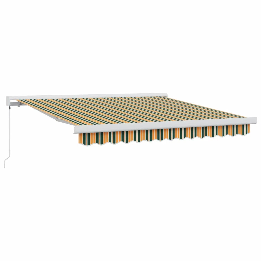 Tenda Retrattile Verde e Giallo 300 x 250 cm Tessuto e Metallo 3330171