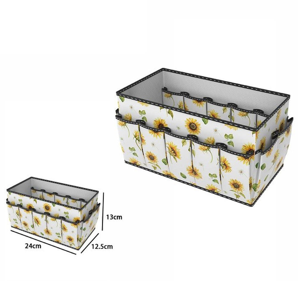 Trade Shop - Box Scatola Salvaspazio 15 Tasche Contenitore Porta Oggetti Organizer 24x12.5x13 -