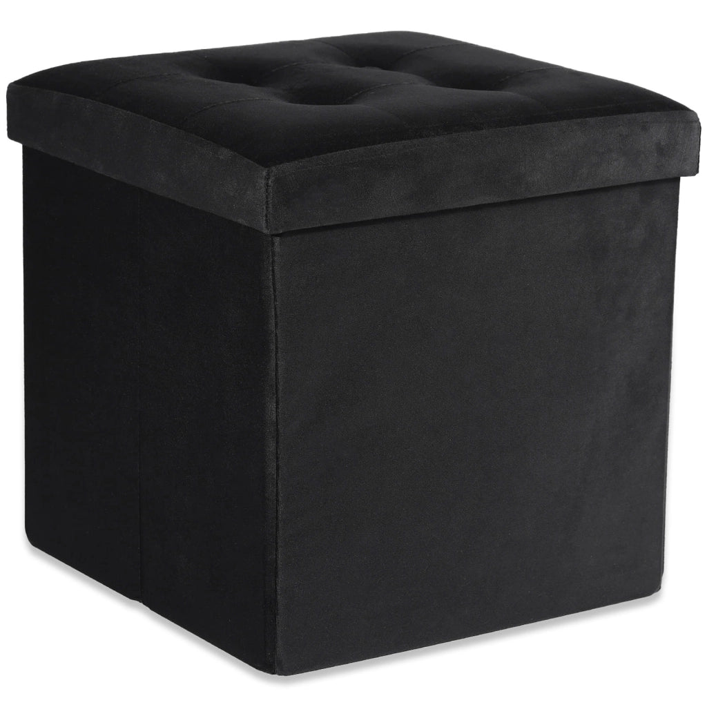 Valora POUFF PIEGHEVOLE L Seduta portaoggetti in velluto nero