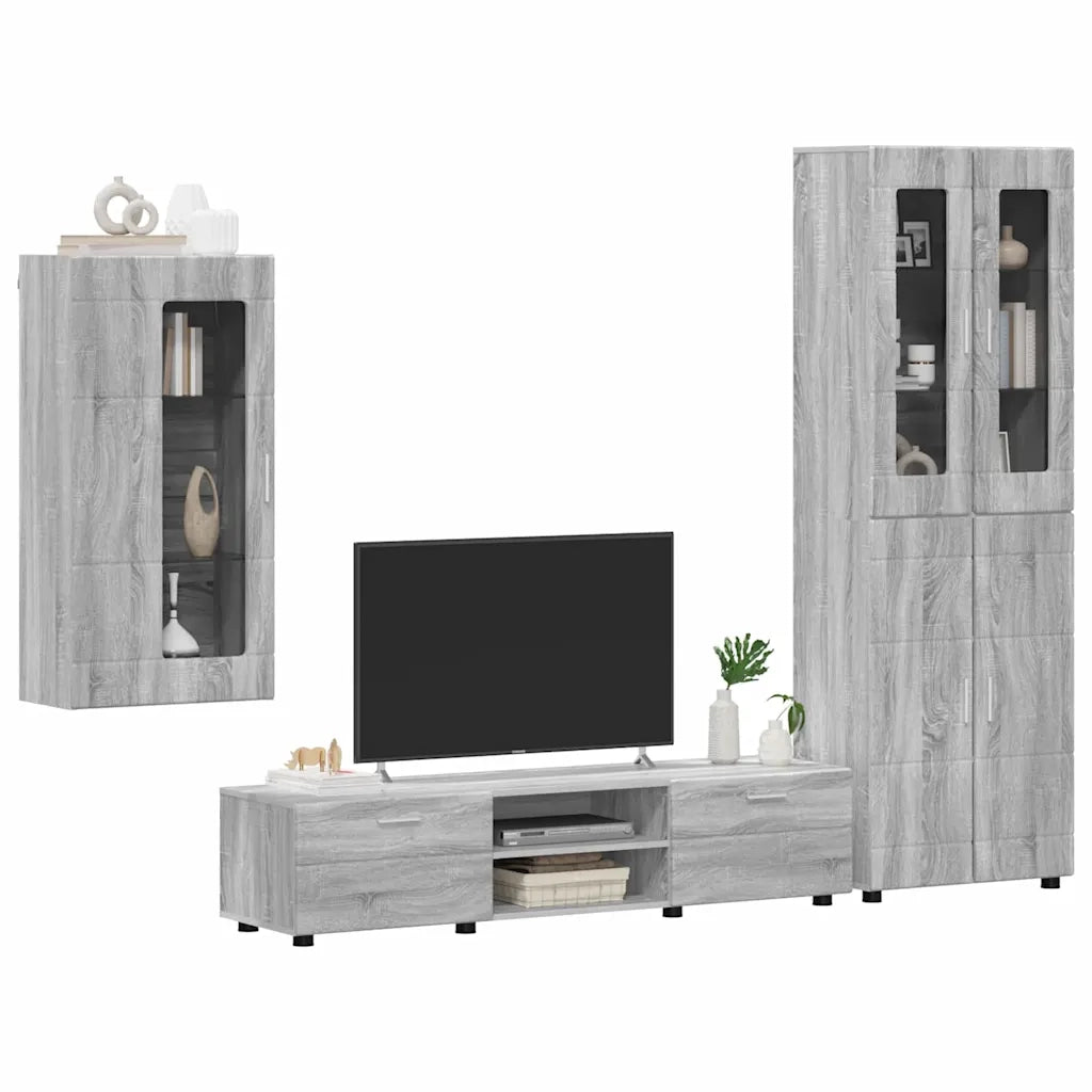 Set mobile TV FLORIN 3 pcs Grigio Sonoma Legno multistrato