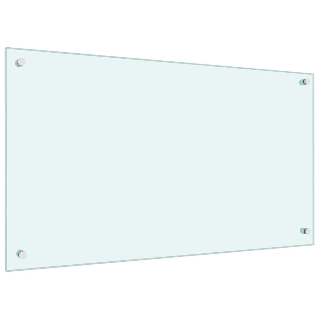 Set di 2 paraschizzi moderni per cucina 90 x 50 cm design elegante resistente al calore vetro temperato bianco 02_0056218