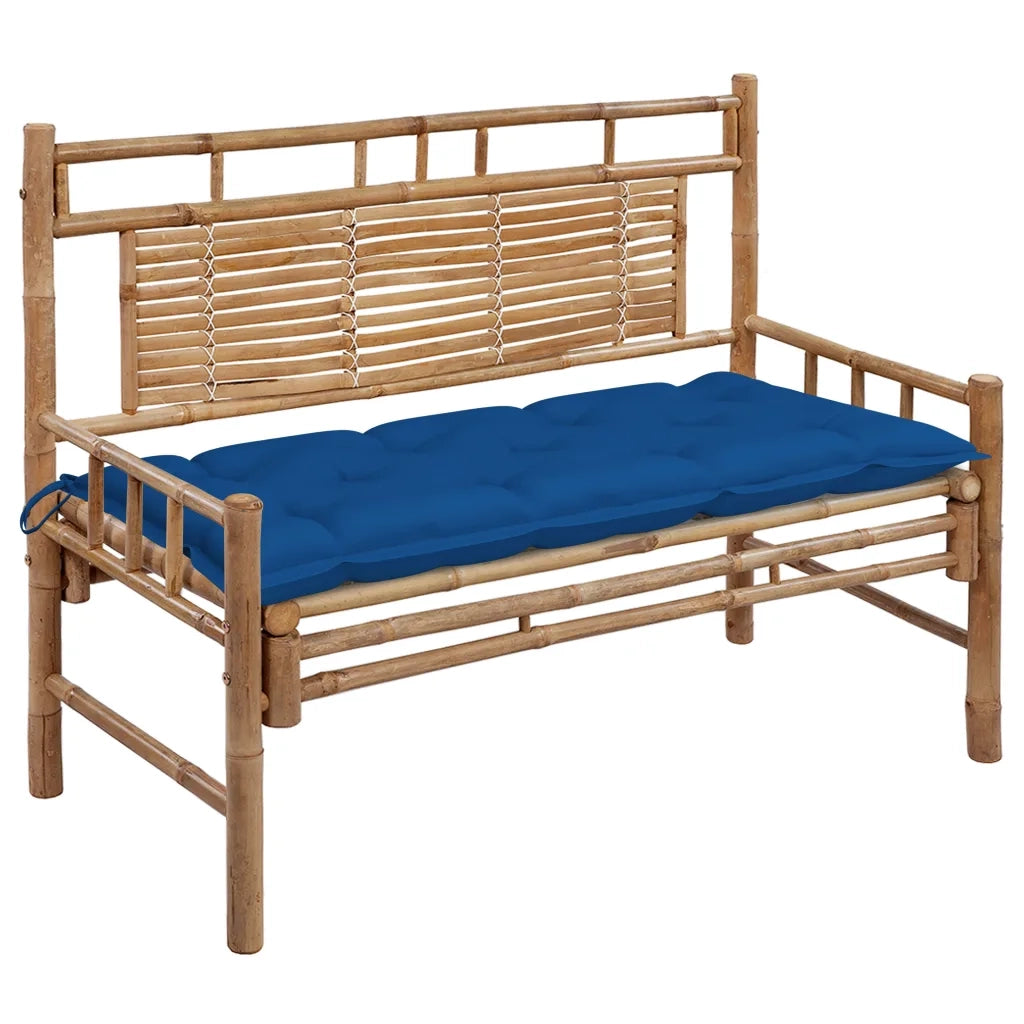 Panchina da Giardino con Cuscino 120 cm in BambÃ¹